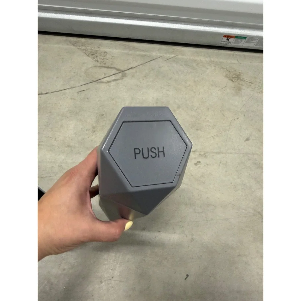 Set of 2 Geometric Mini Trash Cans Gray Car Cup Holder Desk Bin with Push Lid